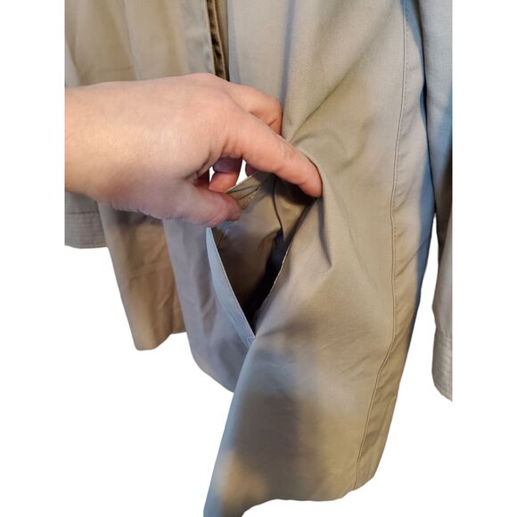 1980s Fleetstreet Size 14 Khaki Trench Coat Women’s Tan Vintage Jacket Classic - Picture 4 of 10